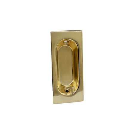 Ives Commercial Solid Brass Rectangular Flush Pull Bright Brass Finish 22B3